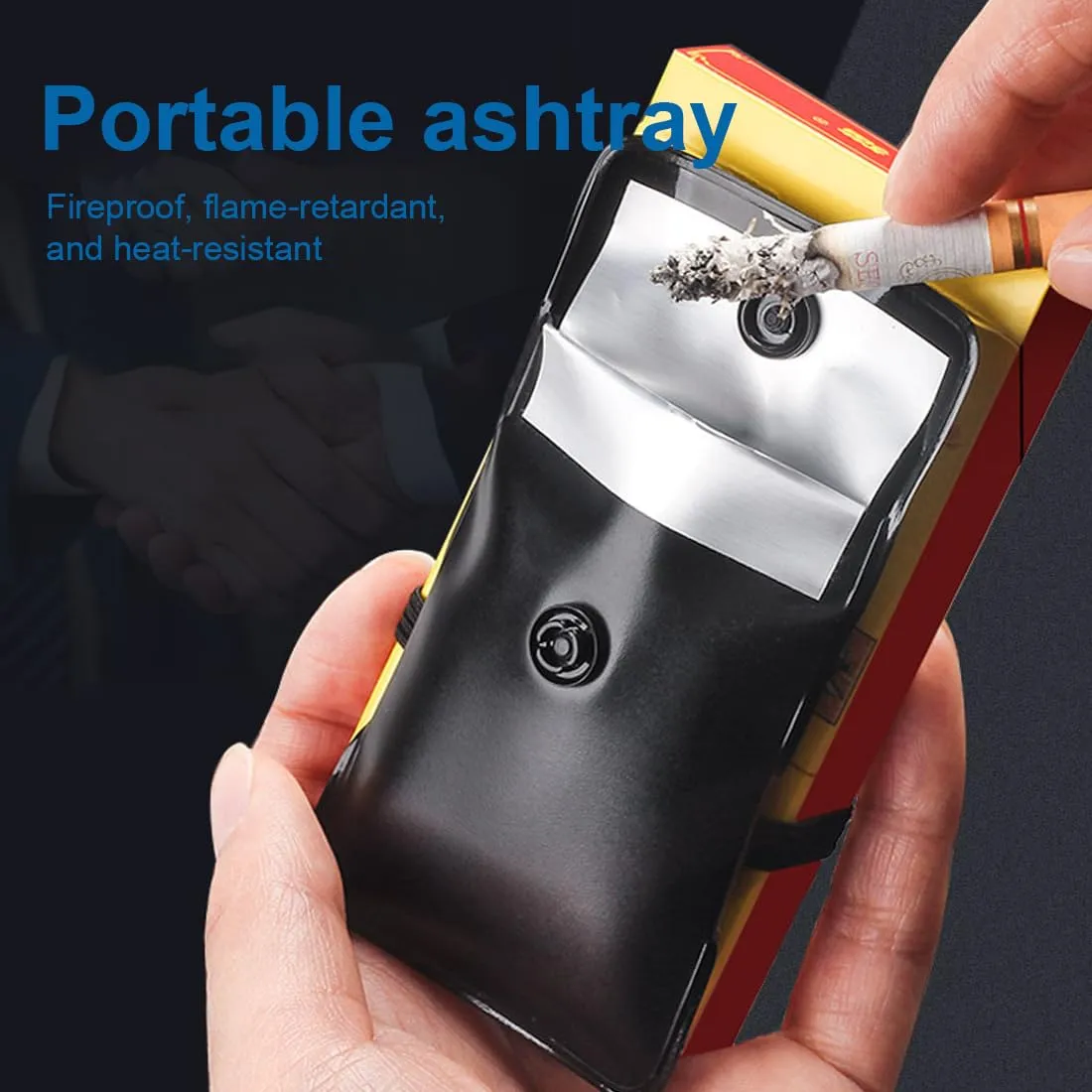SGERUFZ Portacenere Portatile, 5 Pezzi, Riutilizzabile, Ignifugo, Inodore, per Attività all'aperto in Viaggio, Borsa, da Tasca, Porta Mozziconi, Posacenere da Borsetta - immagine 4