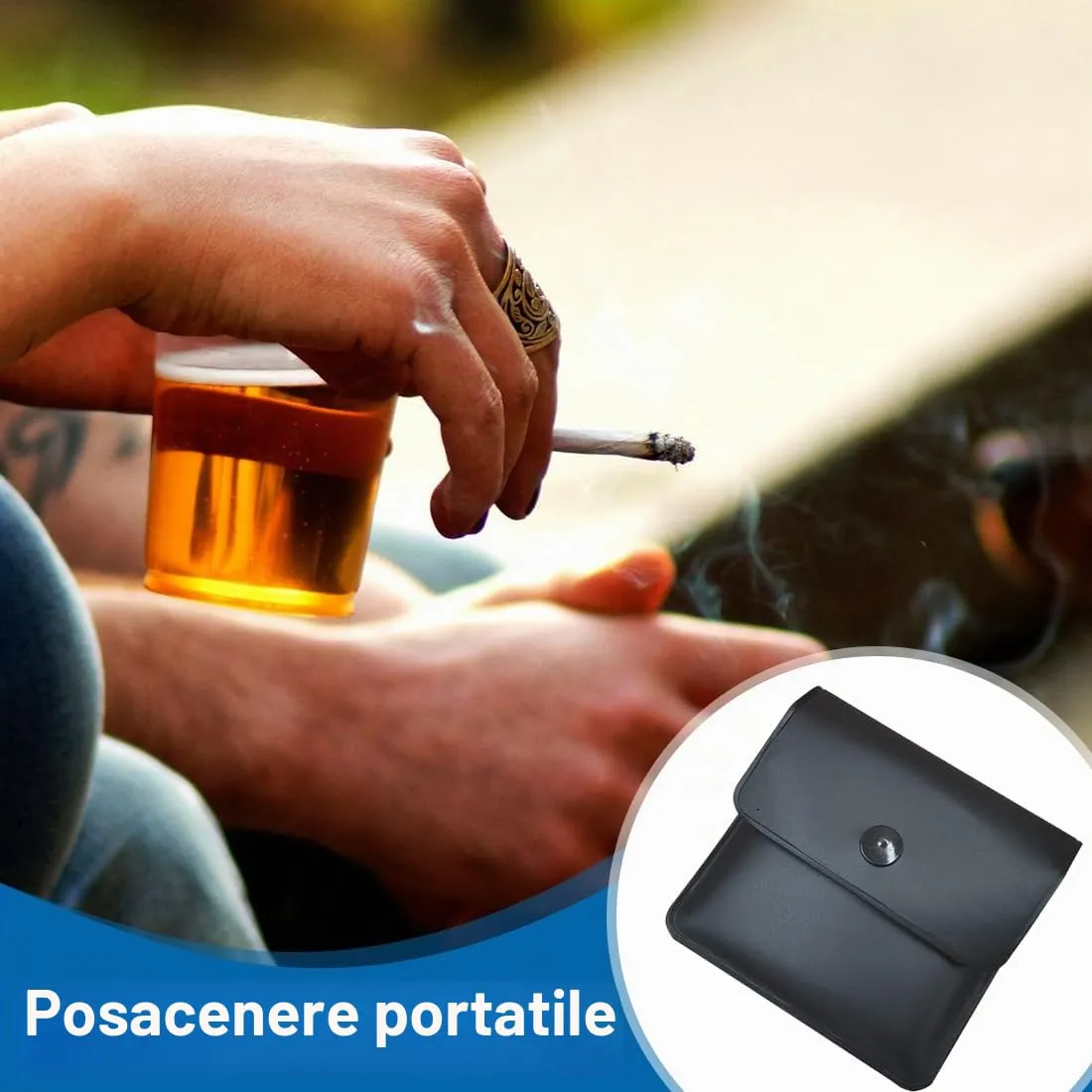 SGERUFZ Portacenere Portatile, 5 Pezzi, Riutilizzabile, Ignifugo, Inodore, per Attività all'aperto in Viaggio, Borsa, da Tasca, Porta Mozziconi, Posacenere da Borsetta - immagine 5