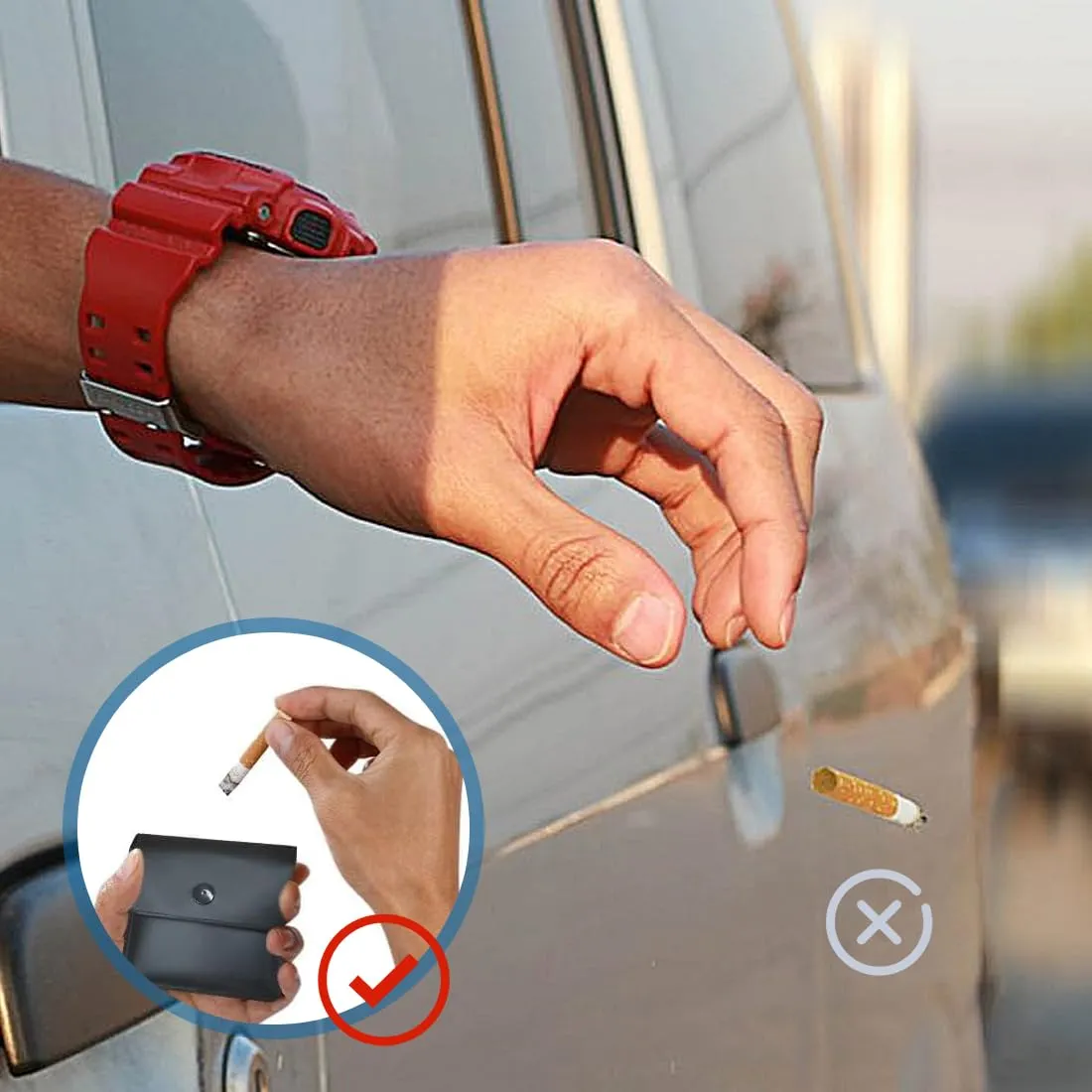 SGERUFZ Portacenere Portatile, 5 Pezzi, Riutilizzabile, Ignifugo, Inodore, per Attività all'aperto in Viaggio, Borsa, da Tasca, Porta Mozziconi, Posacenere da Borsetta - immagine 6