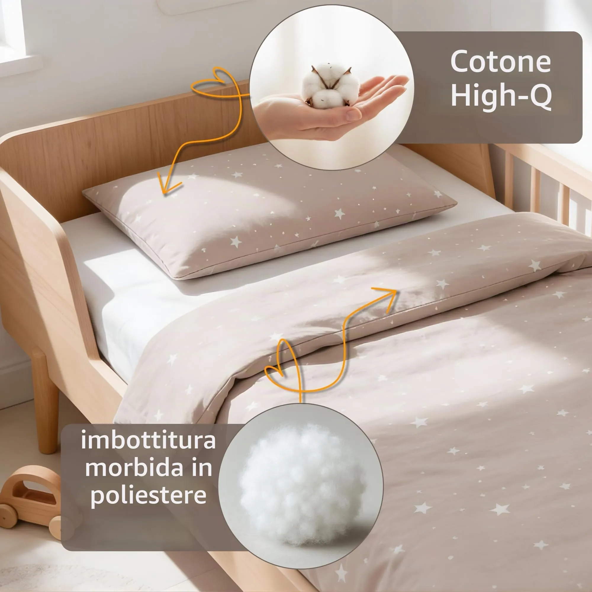 Piumino lettino senza federa cotone Set coperta cuscino culla - immagine 3