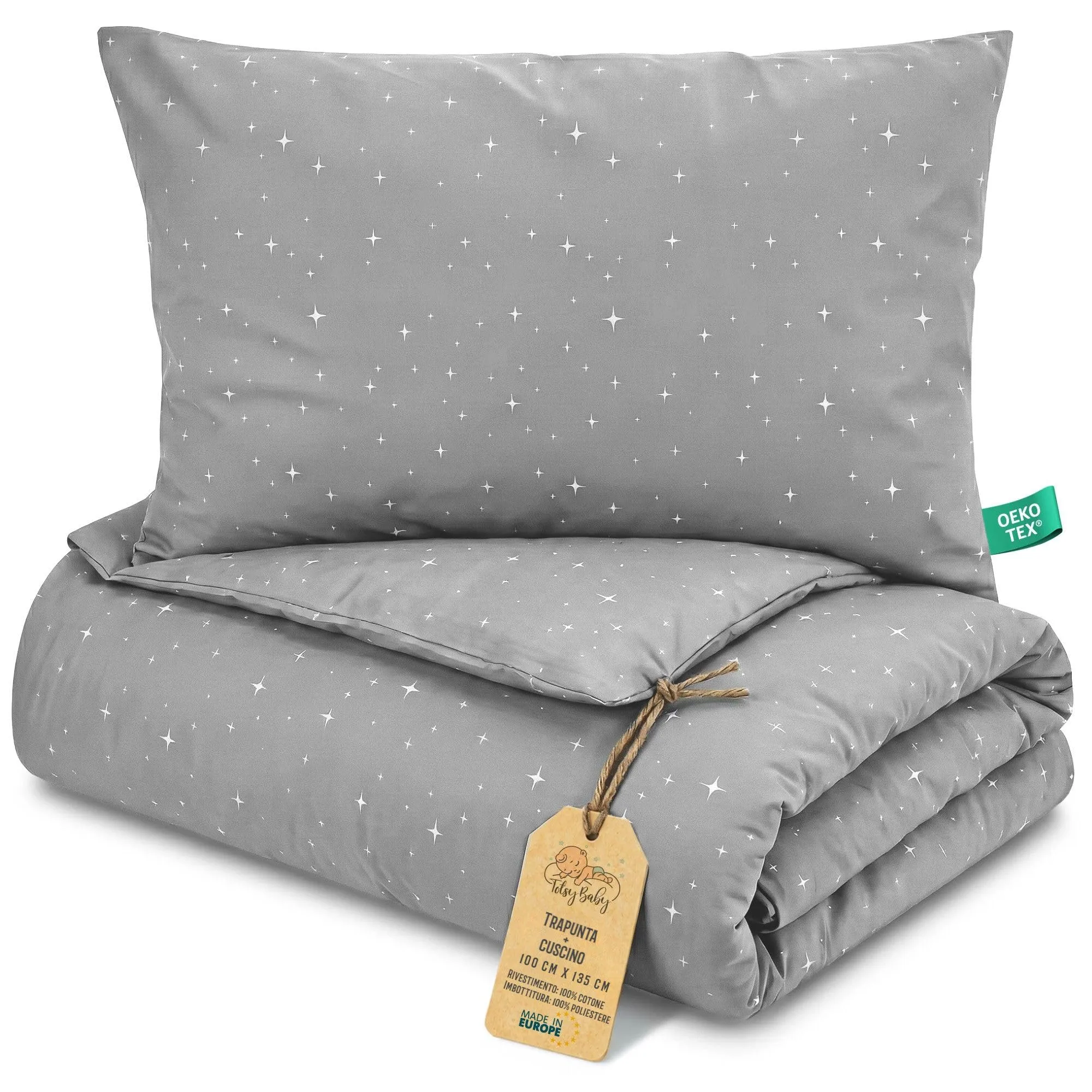 Piumino lettino senza federa cotone Set coperta cuscino culla - immagine 1