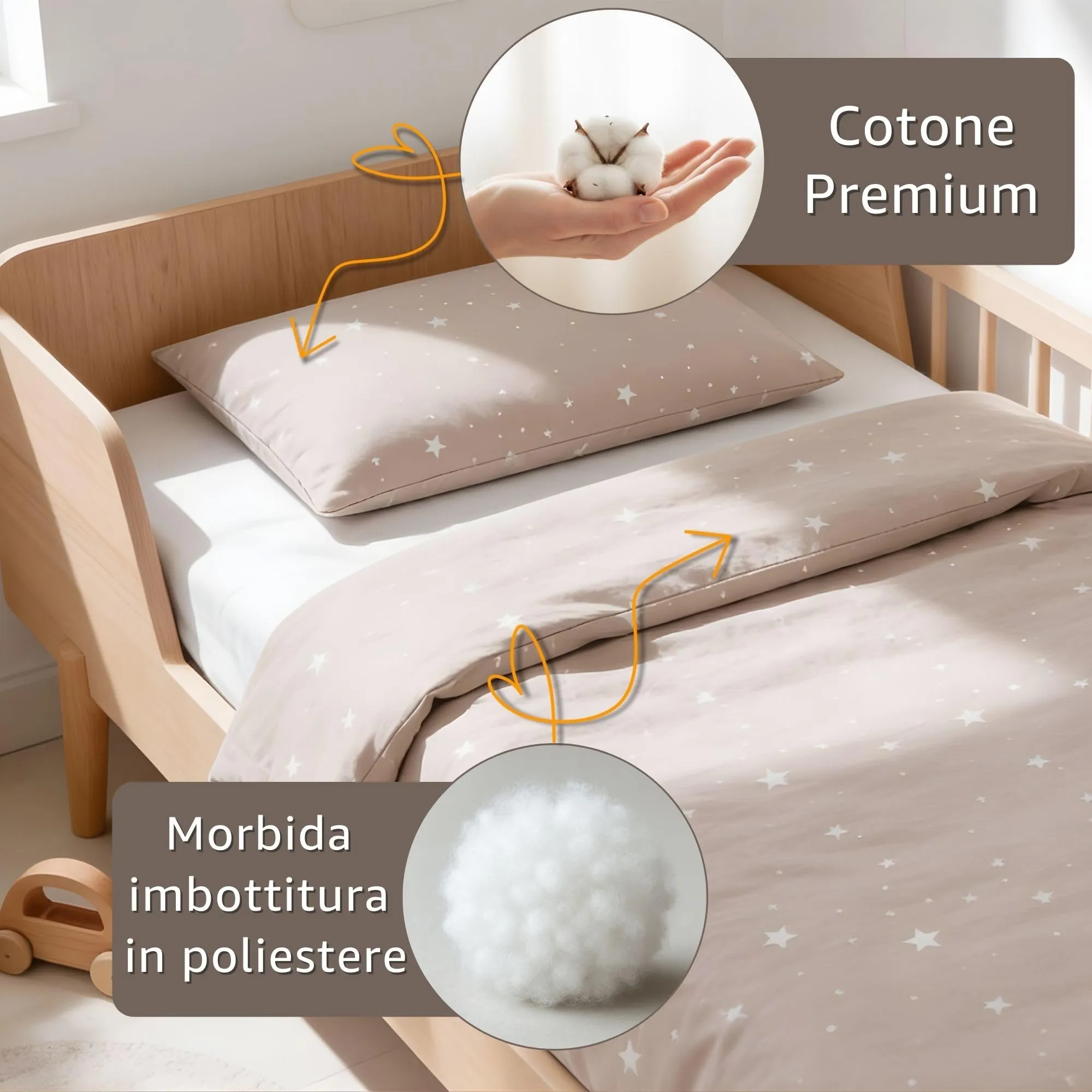 Piumino lettino senza federa cotone Set coperta cuscino culla - immagine 3