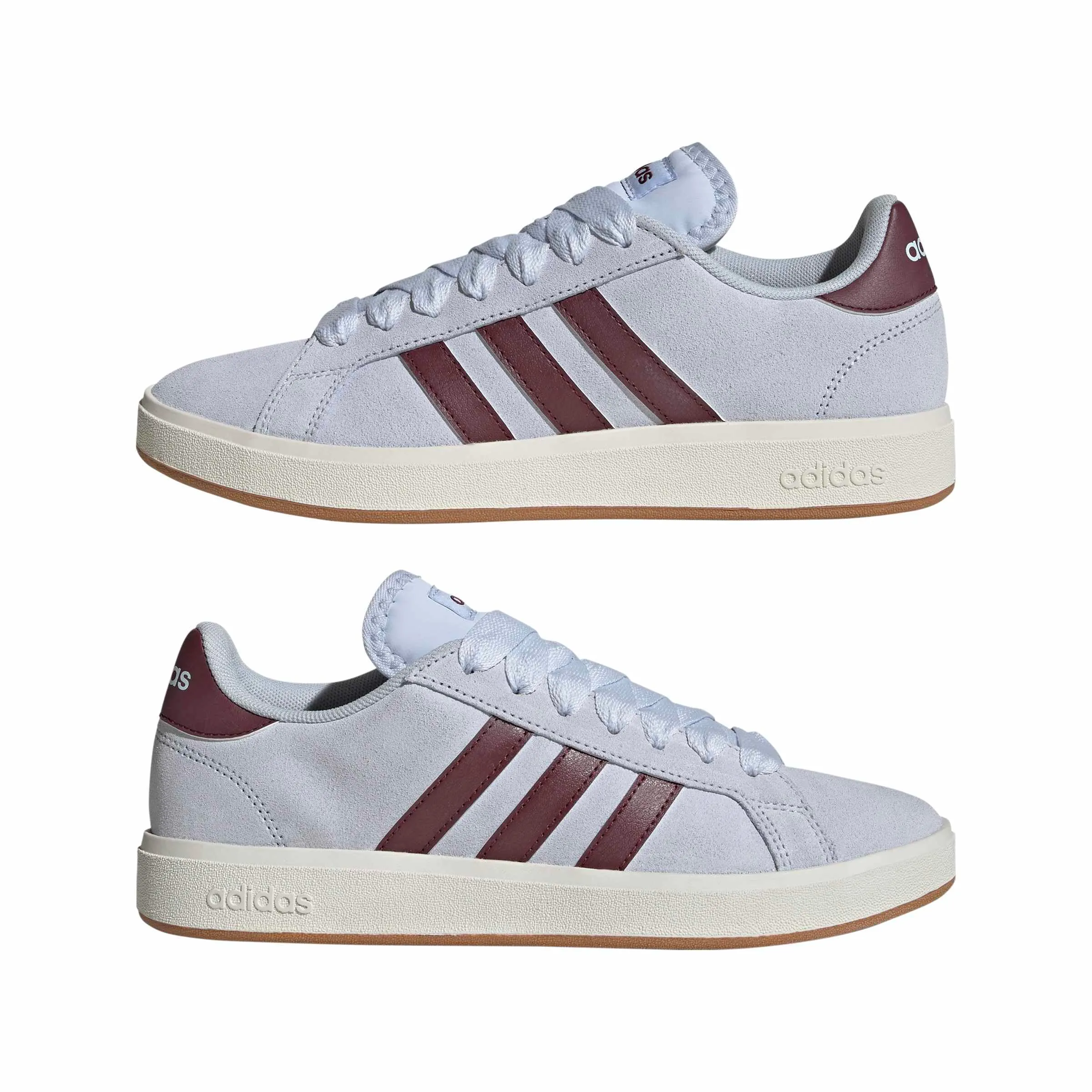 adidas Donna Grand Court Base 00S Shoes, Crystal Sky/Shadow Red/Gum10, 44 EU - immagine 6