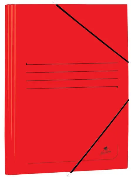 Cartella Mariola in Cartoncino Patinato con Alette Folio 500gr/m2 - Misure 34x25x1cm - Chiusura con Gomma Elastica - Colore Rosso - immagine 1