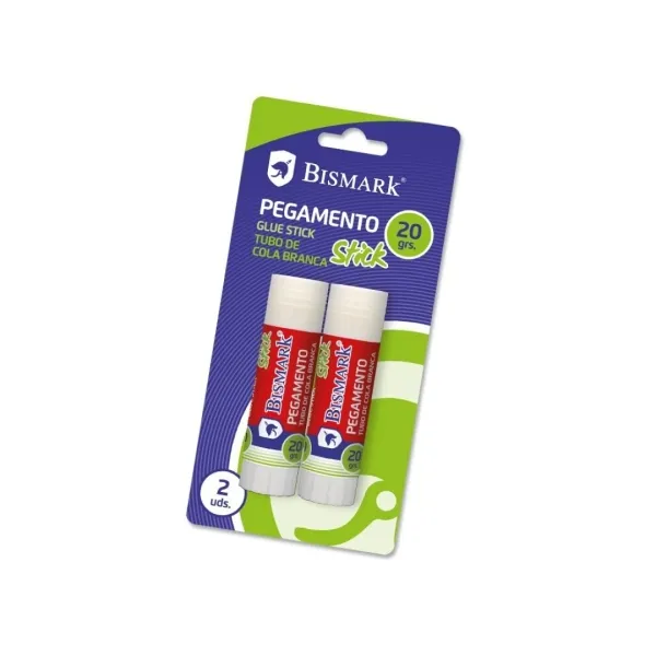 Confezione da 2 stick di colla Bismark da 20 g - Multiuso - Senza solventi - Per uso scolastico - immagine 1
