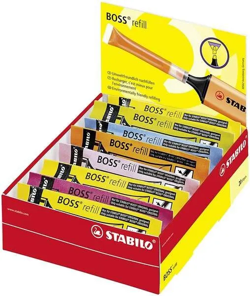 Stabilo Boss 70 3ml Ricarica per Evidenziatore - Inchiostro a Base di acqua - Colori Assortiti - immagine 1
