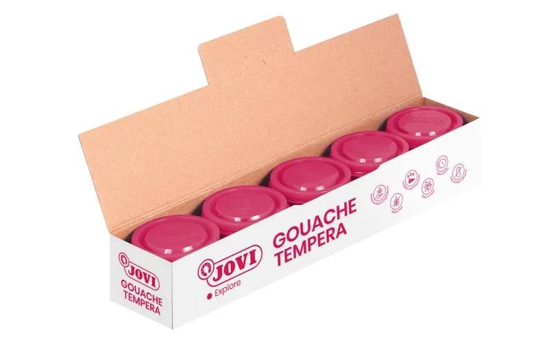Jovi 35ml School Tempera Paint Bottle - Applicazione multisuperficie - Utilizzare con pennello rullo o spatola - Colori miscelabili - Magenta - immagine 1