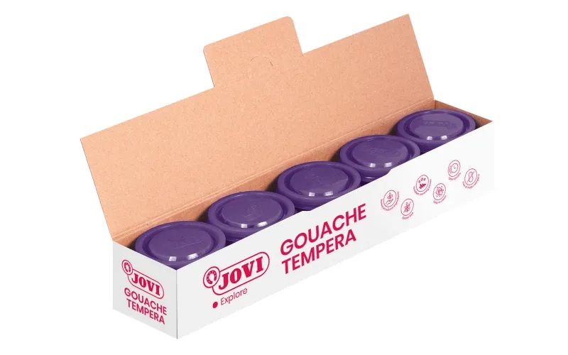 Jovi 35ml School Tempera Paint Bottle - Applicazione multisuperficie - Utilizzo con pennello rullo o spatola - Colori miscelabili - Viola - immagine 1