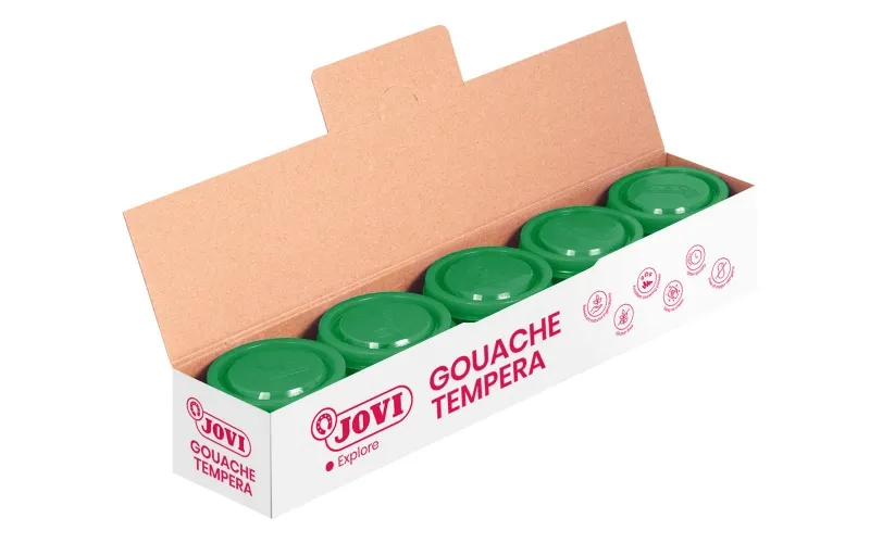 Jovi 35ml School Tempera Paint Bottle - Applicazione multisuperficie - Utilizzo con pennello rullo o spatola - Colori miscelabili - Verde - immagine 1