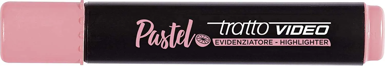 Pennarello fluorescente Tratto Video Pastel - Punta a scalpello - Inchiostro a base d'acqua - Asciugatura rapida - Rosa pompelmo - immagine 1