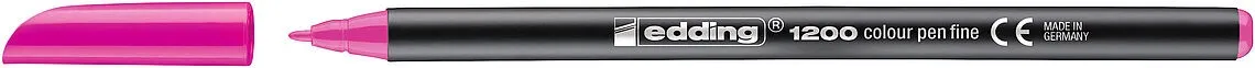 Pennarello Edding 1200 - Punta Tonda - Linea 1mm - Inchiostro a Base Acqua - Colore Rosa Fluo - immagine 1