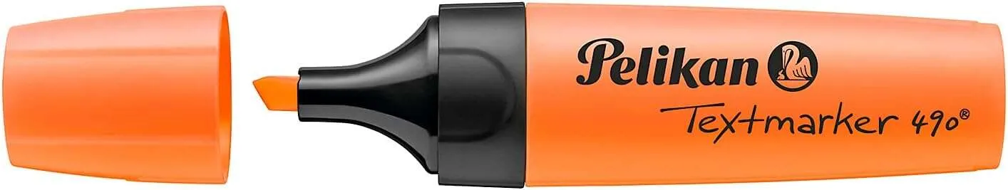 Pelikan Textmarker 490 - A base d'acqua - 3 larghezze di linea - Arancione fluorescente - immagine 1