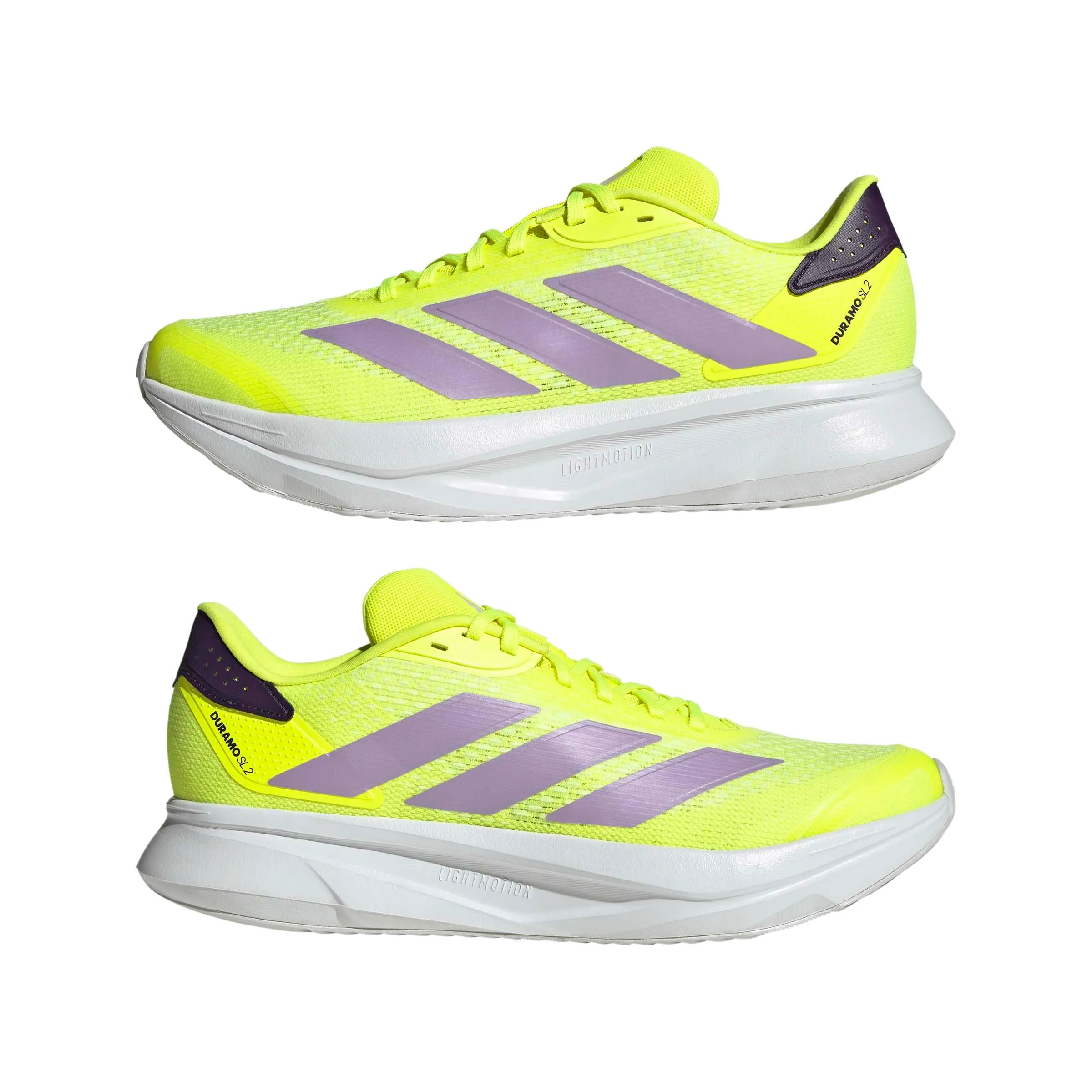 adidas Uomo Duramo SL 2 Running Shoes, Solar Yellow/Powder Plum/Aurora Plum, 42 2/3 EU - immagine 6