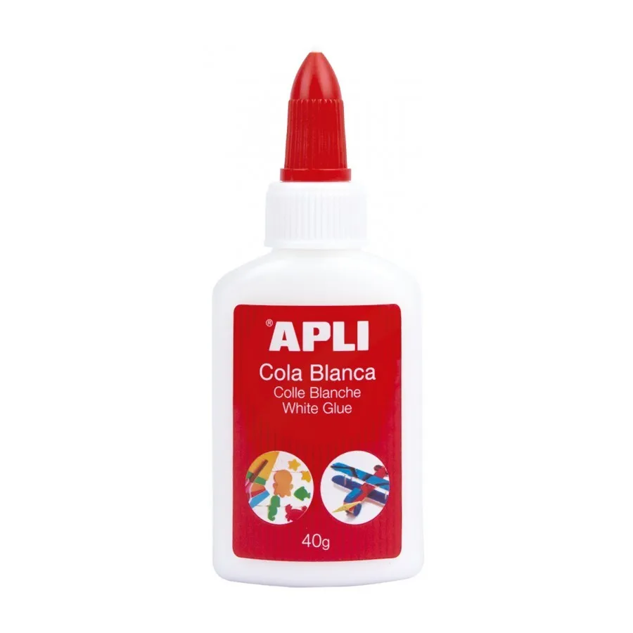 Apli Colla Bianca Liquida 40g - Applicatore a Punta - Privo di Solventi e Atossico - Adatto per Uso Scolastico - immagine 1