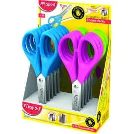 Forbici scolastiche Maped Essentials punta tonda 13 cm - Lame in acciaio inossidabile - Manico in plastica simmetrica - Colori assortiti - immagine 1