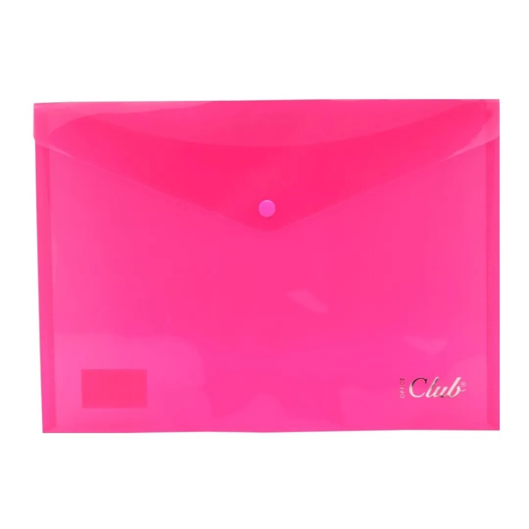 Busta Ingraf con chiusura a bottone - Polipropilene - Formato A4 - Colore rosa - immagine 1