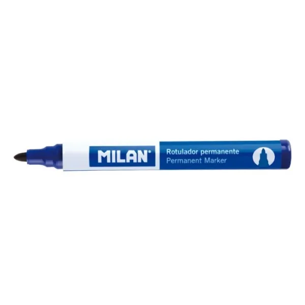 Marcatore permanente Milan - Punta rotonda 4 mm - Inchiostro a base di alcol - Blu - immagine 1