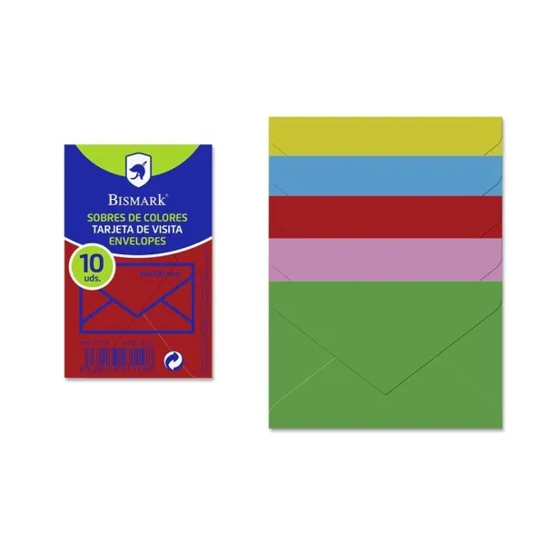 Bismark Confezione da 10 buste di carta - Misure 76x120 mm - Colori assortiti - immagine 1