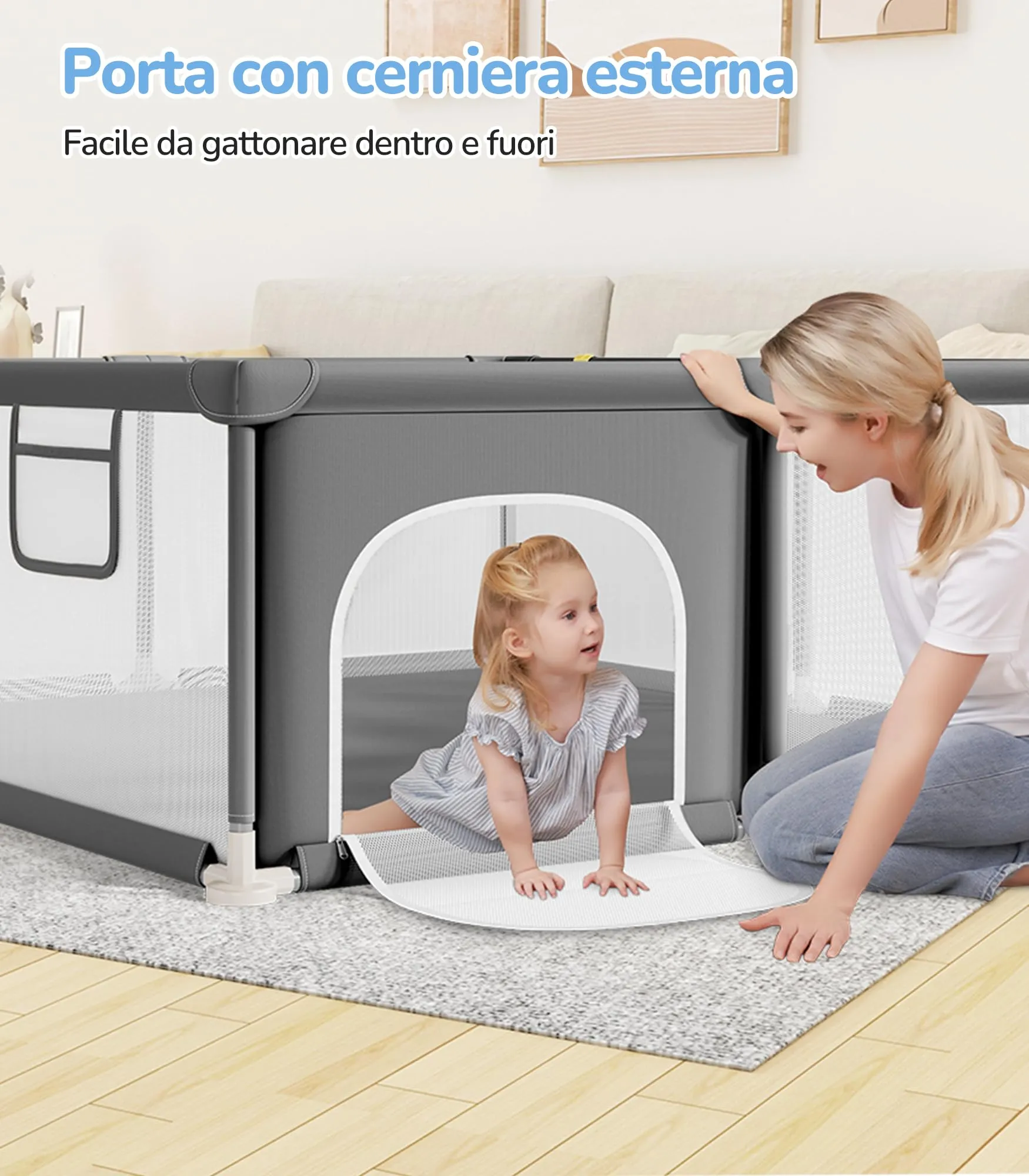 Dripex Box per Bambini Recinto Neonato - Small - Grigio Scuro - immagine 7