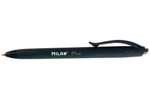 Penna a sfera a scomparsa Milan P1 Touch - Punta tonda 1 mm - Inchiostro a olio - Scrittura liscia - Scrittura 1.200 m - Colore nero - immagine 1