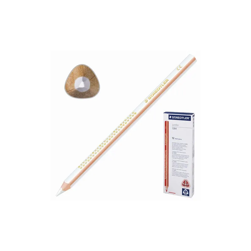 Staedtler Jumbo Noris 128 matita colorata triangolare - mina 4 mm - resistenza alla rottura - design ergonomico - colore bianco - immagine 1