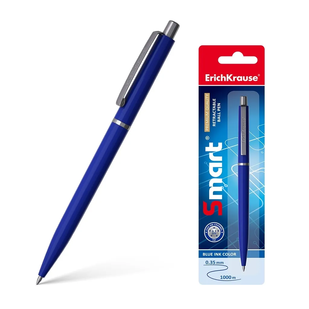 Penna automatica intelligente Erichkrause - Ricaricabile con clip in metallo - Punta da 07 mm - Inchiostro ad asciugatura rapida - Colore blu - immagine 1