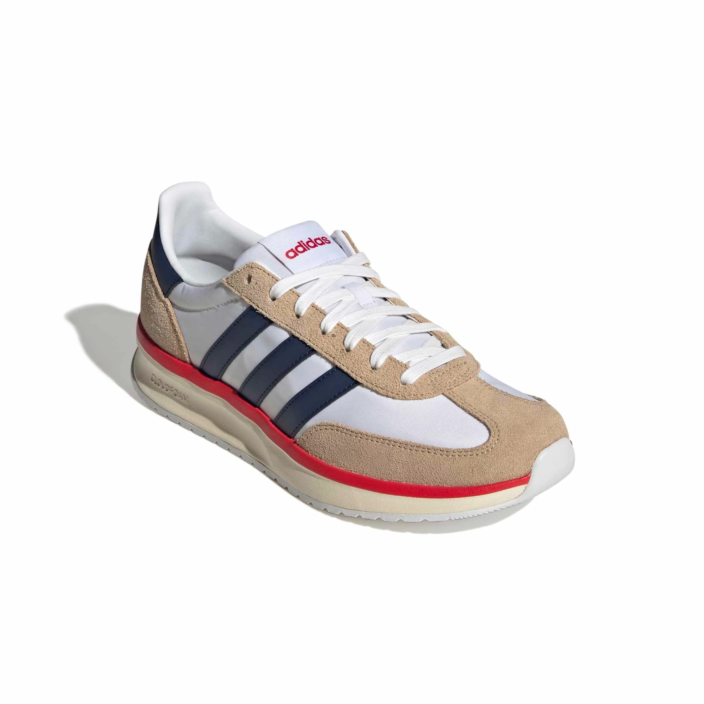 adidas Uomo Run 70S 2.0 Shoes, Ftwr White/Dark Blue/Warm Sandstone, 44 2/3 EU - immagine 3