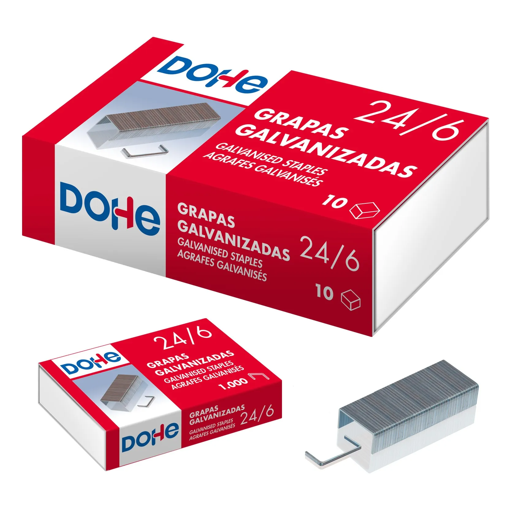 Dohe Scatola da 1000 Graffette 24/6 Galvanizzate - immagine 1