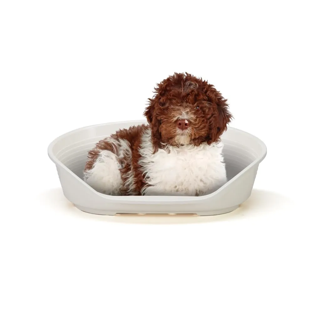 Ferplast Cuccia Cani e Gatti in plastica, Lettino per Cane con Gommini Antiscivolo, Cesta Cane e Gatto 82 X 595 X H 25 cm, Bianco - immagine 1