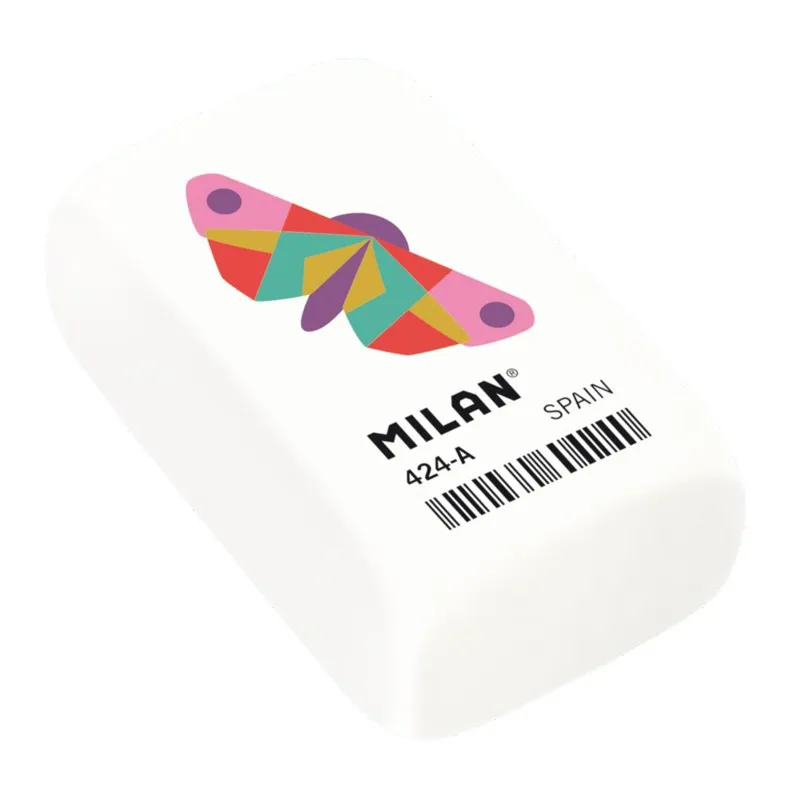 Milan 424A Gomma Rettangolare - Briciola di Pane - Gomma Sintetica - Colore Bianco - Disegni Geometrici di Animali Assortiti - immagine 1