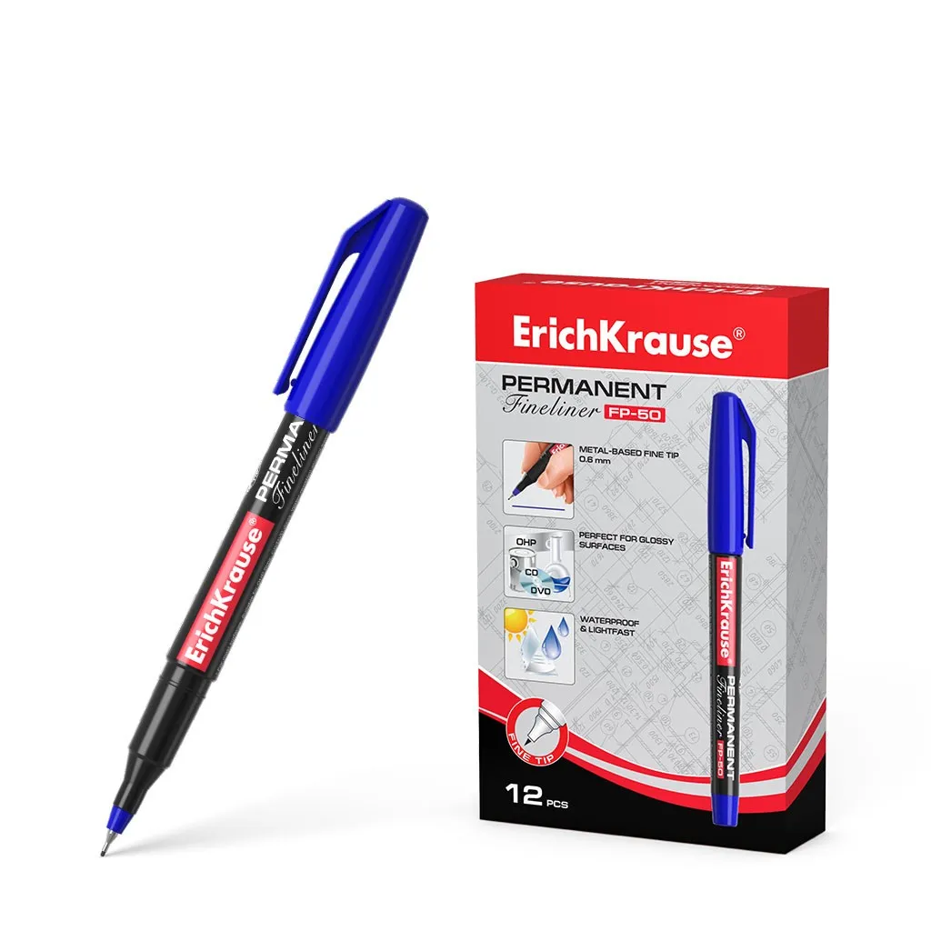 ErichKrause FP-50 penna tecnica Fine Blu 12 pz - immagine 1