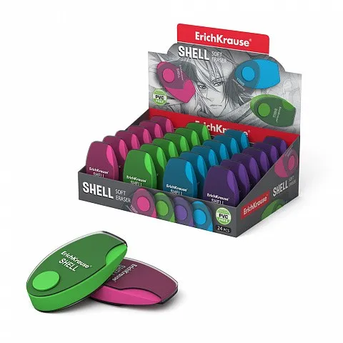 ErichKrause Shell gomma per cancellare Gomma termoplastica (TPR) Multicolore 24 pz - immagine 1