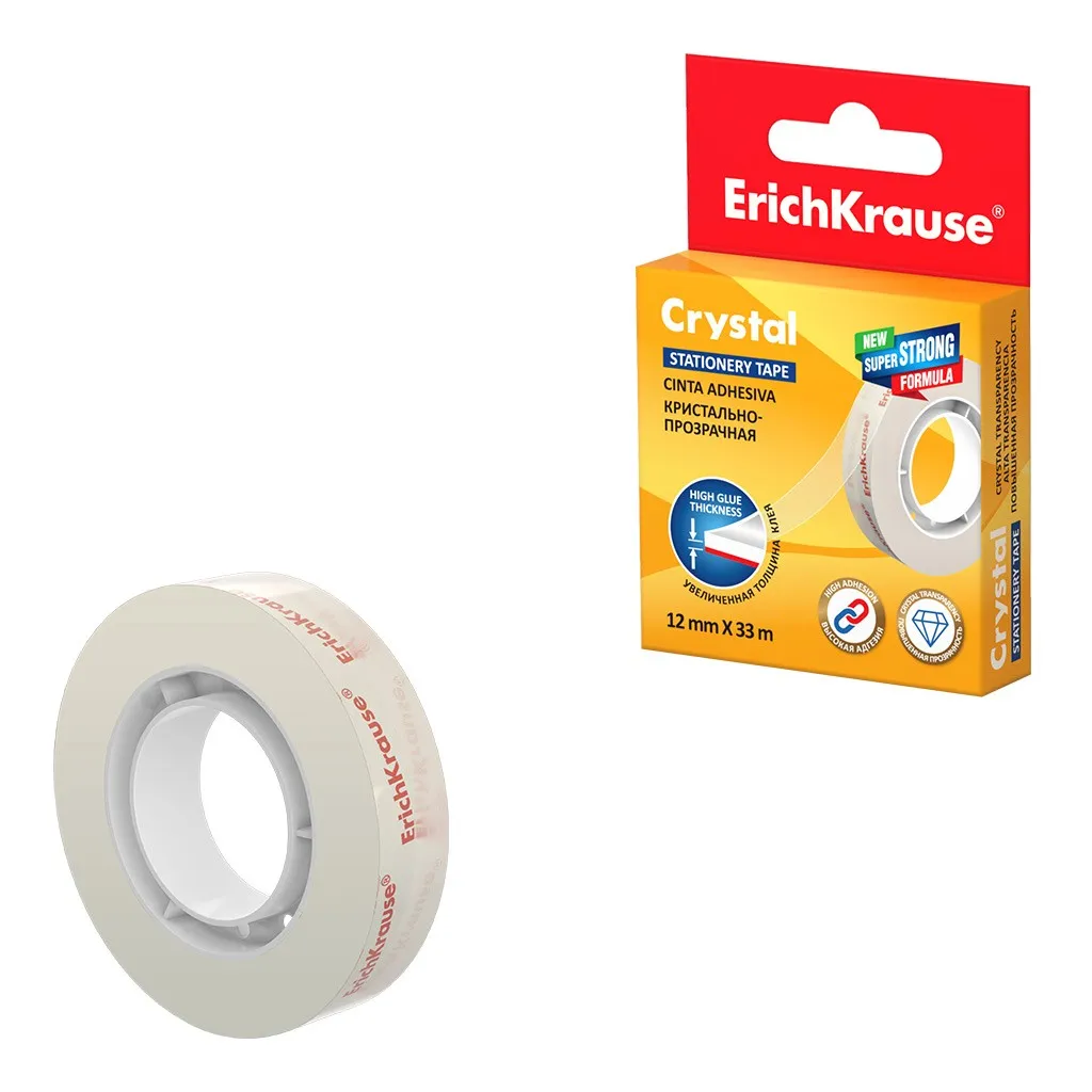 Nastro adesivo Erichkrause Crystal - 12 mm x 33 m - Trasparente - immagine 1