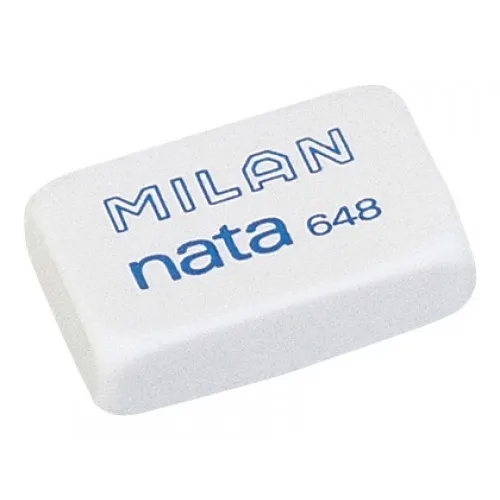 Gomma rettangolare piccola Milan Nata 648 - Plastica - Non danneggia la carta - Colore bianco - immagine 1
