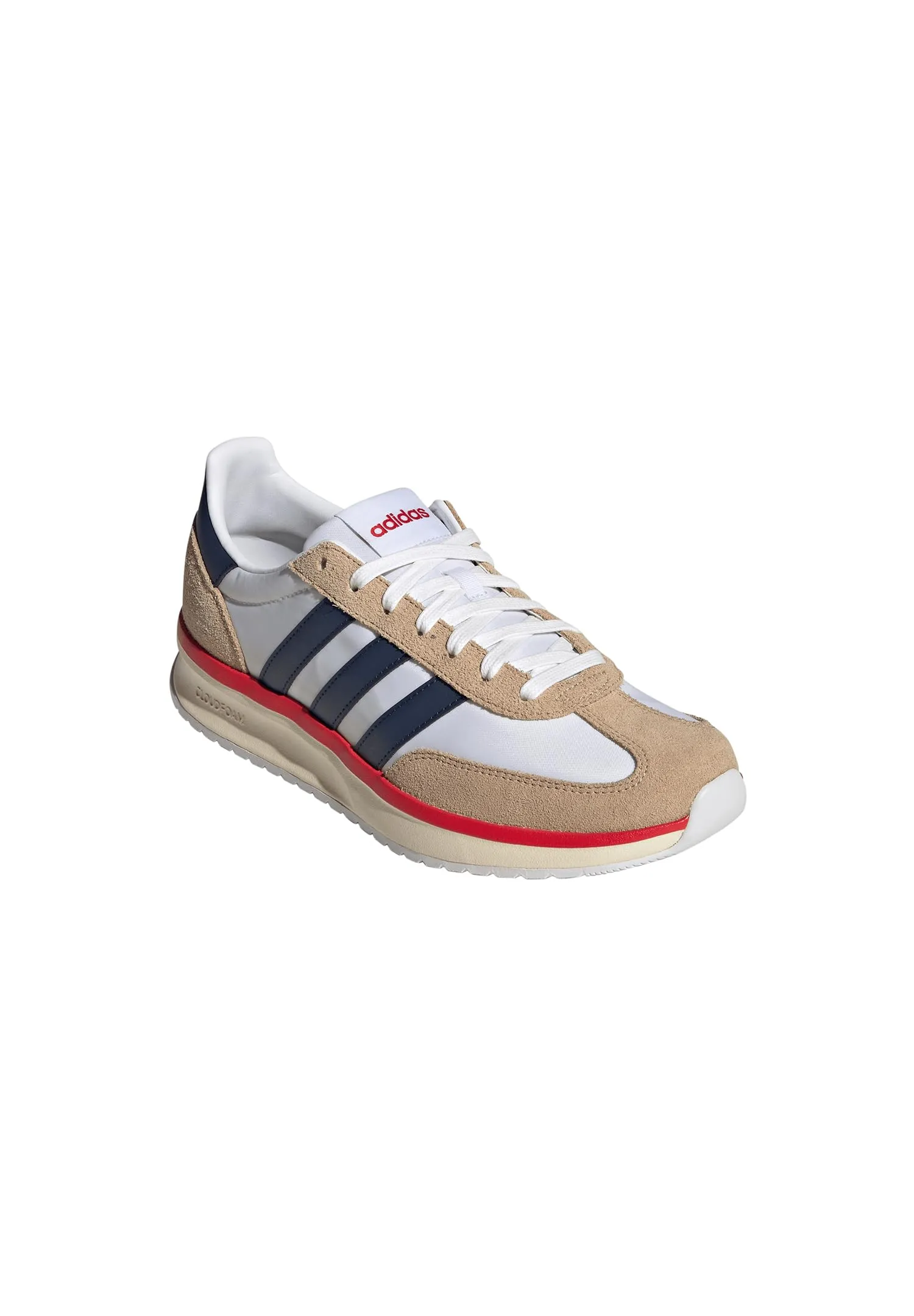 adidas Uomo Run 70S 2.0 Shoes, Ftwr White/Dark Blue/Warm Sandstone, 40 2/3 EU - immagine 4