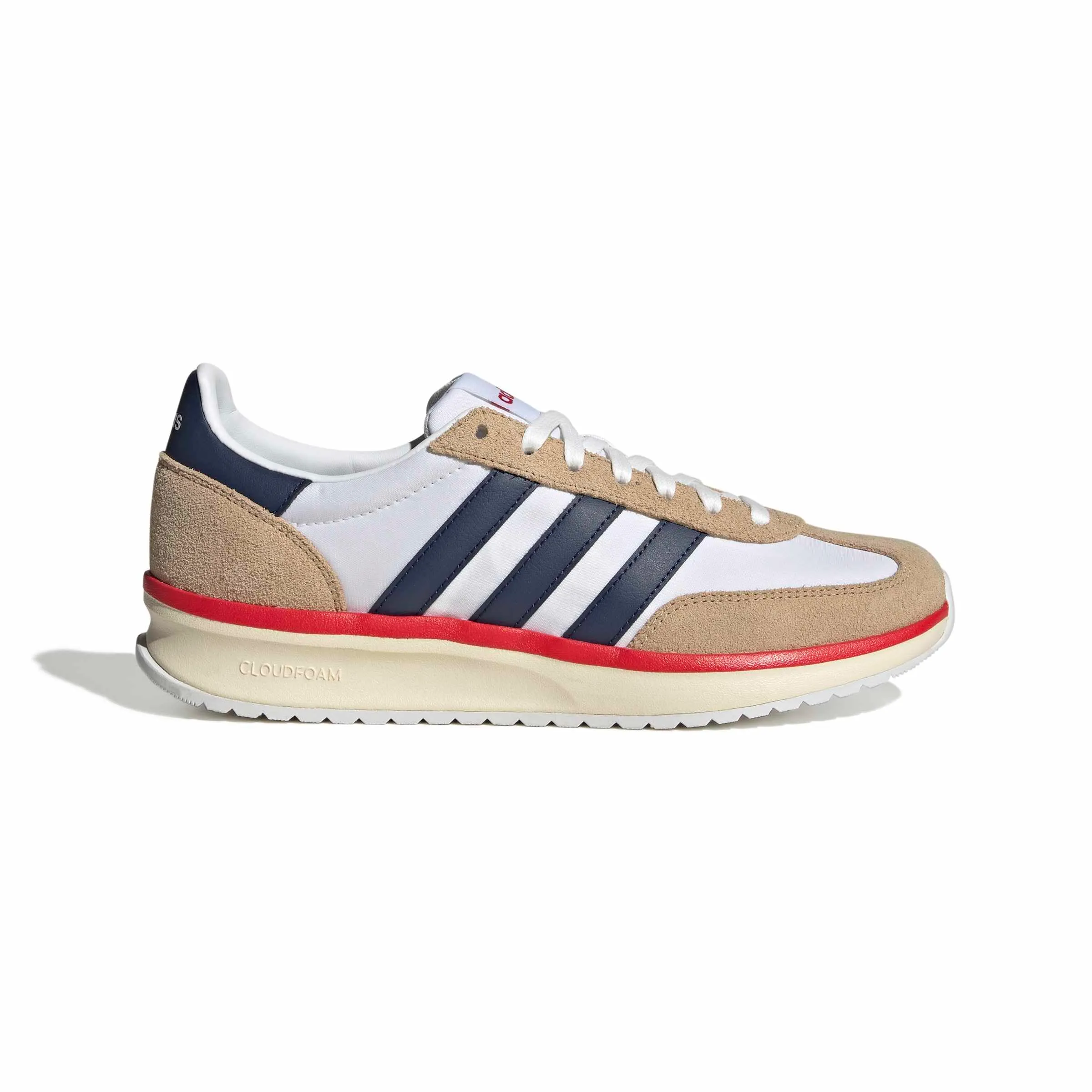 adidas Uomo Run 70S 2.0 Shoes, Ftwr White/Dark Blue/Warm Sandstone, 43 1/3 EU - immagine 2