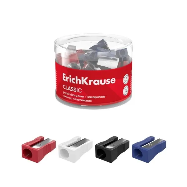 Temperamatite ErichKrause EasySharp Classic in plastica - Lama in acciaio al carbonio nichelato - Foro da 8 mm - Colori assortiti - 1 Pezzo - immagine 1