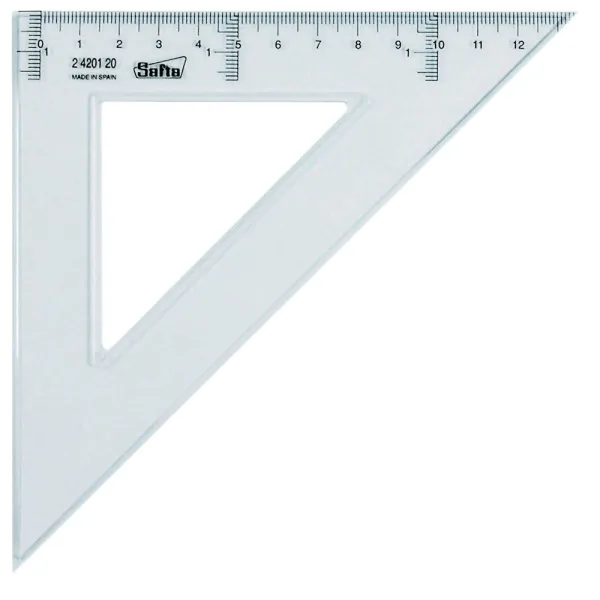 Set quadrato Safta Cristal 20cm - Plastica trasparente - Graduazione stampata - Smussato - Colore trasparente - immagine 1