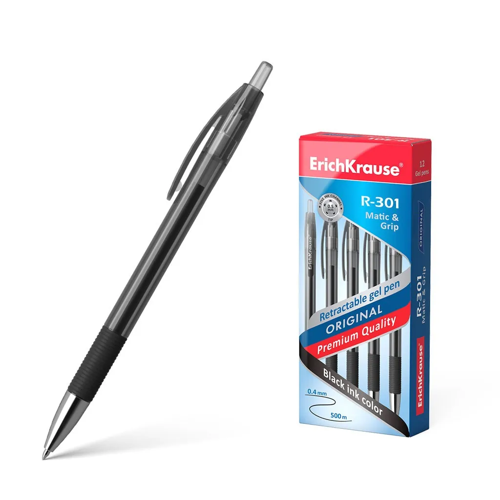 ErichKrause 46815 penna gel Penna in gel retrattile Nero / 1 pezzo - immagine 1
