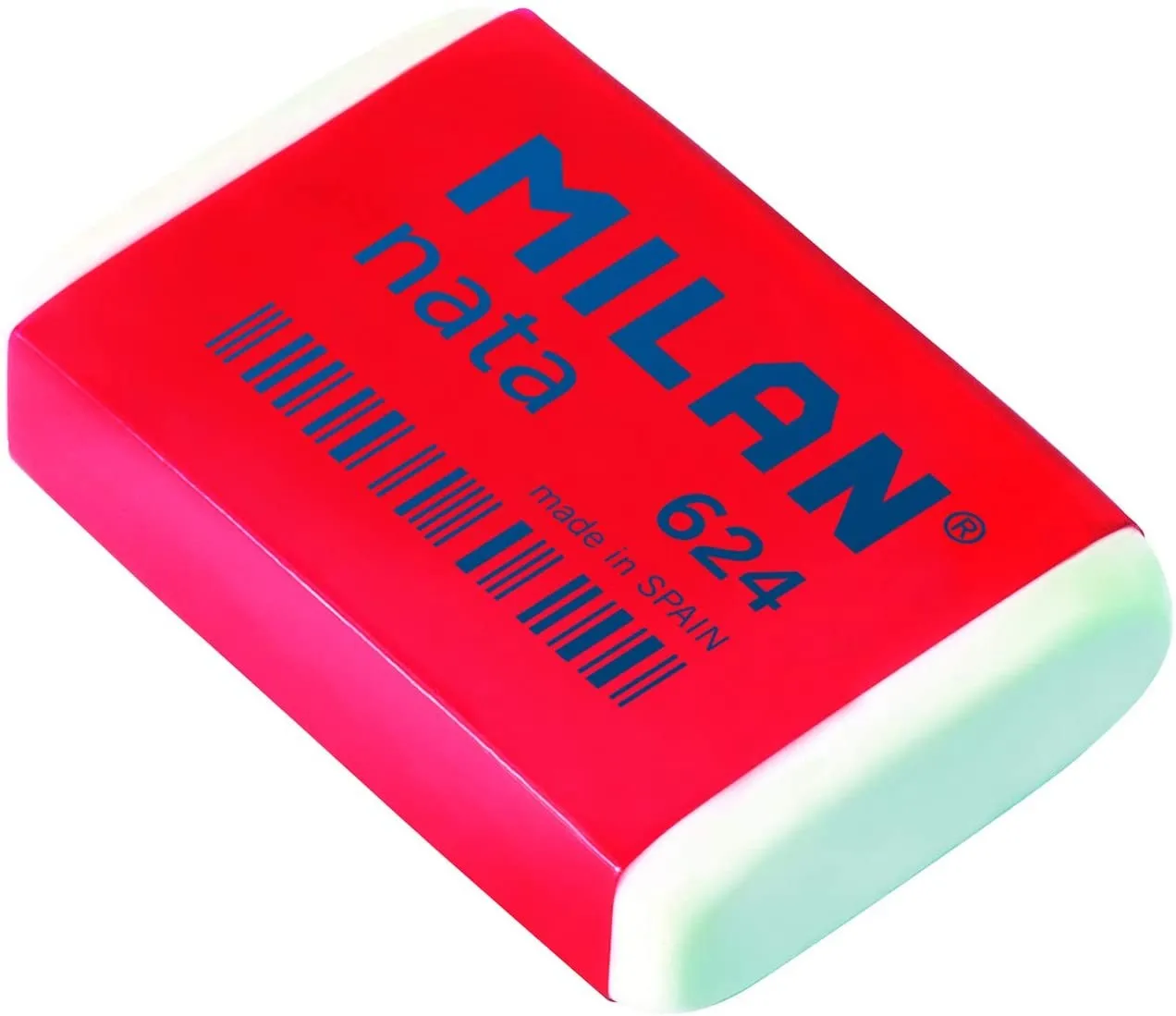 Milan Nata 624 Gomma Rettangolare - Plastica - Morbida - Non Abrasiva - Colore Bianco - immagine 1