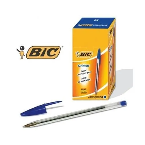 Bic Penna a sfera Cristal Original - Punta a sfera da 10 mm - Linea da 04 mm - Inchiostro a base di olio - Colore blu - immagine 1