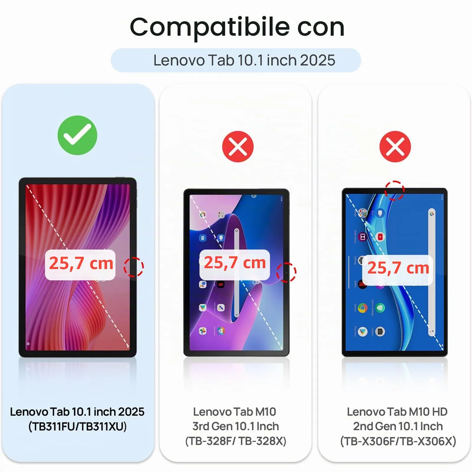 Gerutek 2 Pezzi Pellicola Protettiva per Tab 10.1 Pollici 2025, Telaio di Facile Installazione, Vetro Temperato per Tab 10.1 2025 [Ultra Trasparente] [Anti-graffio] [Bubble-Free] - immagine 2