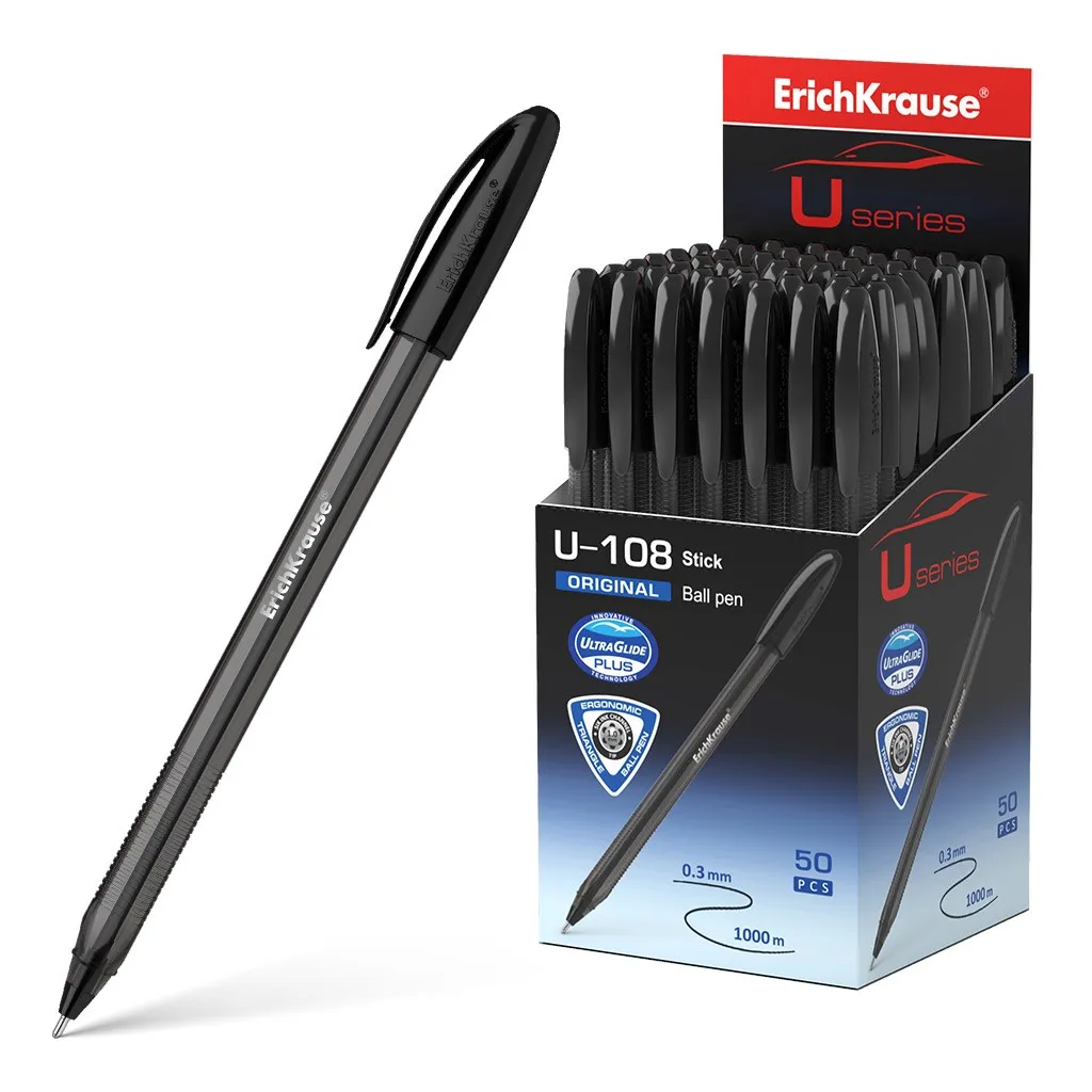 Penna stick originale Erichkrause U-108 - Tecnologia Ultra Glide - Inchiostro nero - immagine 1