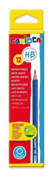Matita in grafite Carioca HB - Facile da cancellare e temperare - Corpo triangolare piacevole al tatto - Mina resistente alle cadute - immagine 1
