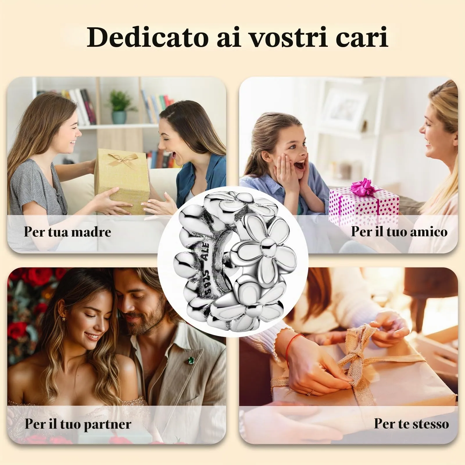 Charms per Bracciali Ciondoli per Collane Argento 925 Ciondolo Charm Donna - immagine 8