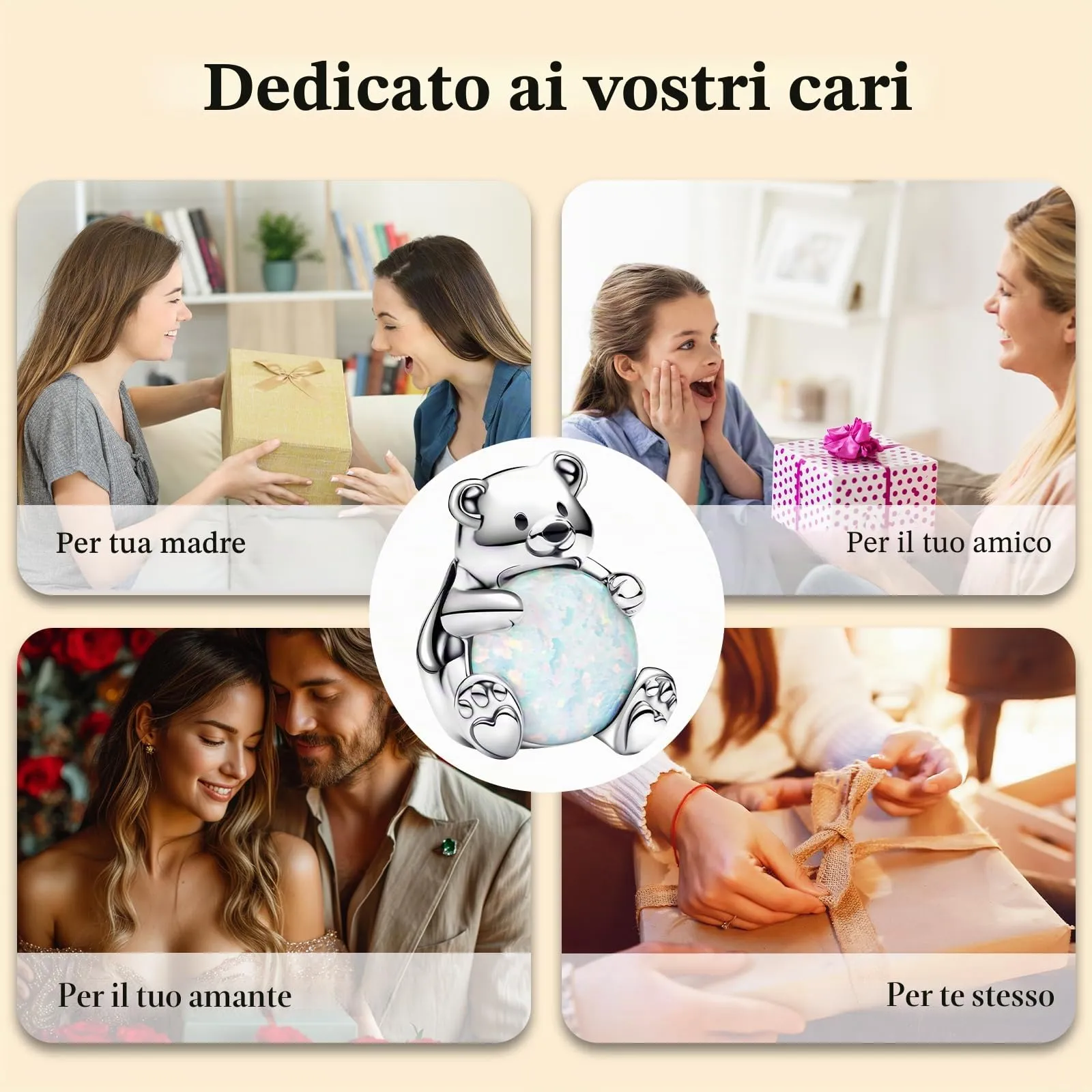 Charms per Bracciali Ciondoli per Collane Argento 925 Ciondolo Charm Donna - immagine 8