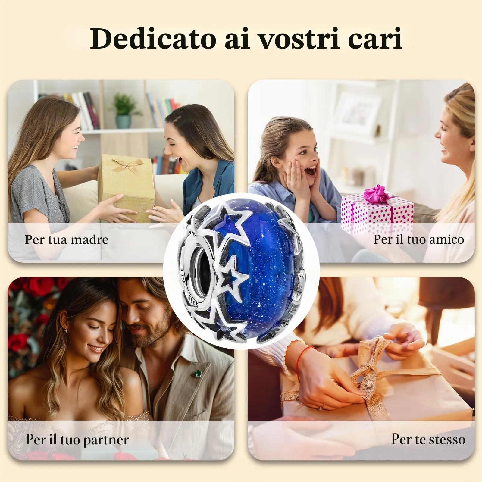 Charms per Bracciali Ciondoli per Collane Argento 925 Ciondolo Charm Donna - immagine 8