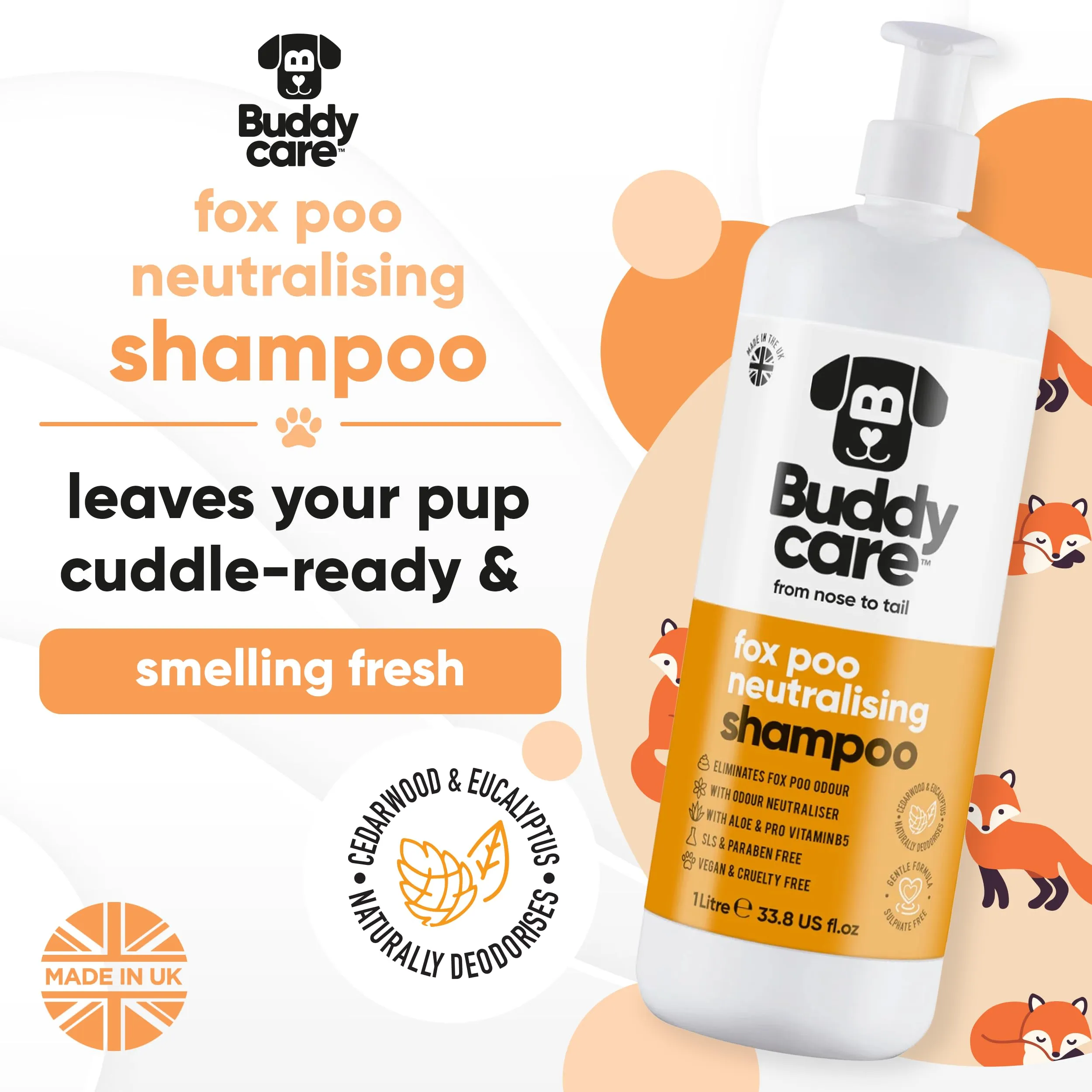 Buddycare - Shampoo per cani - Fox Poo - 1 litro - immagine 2