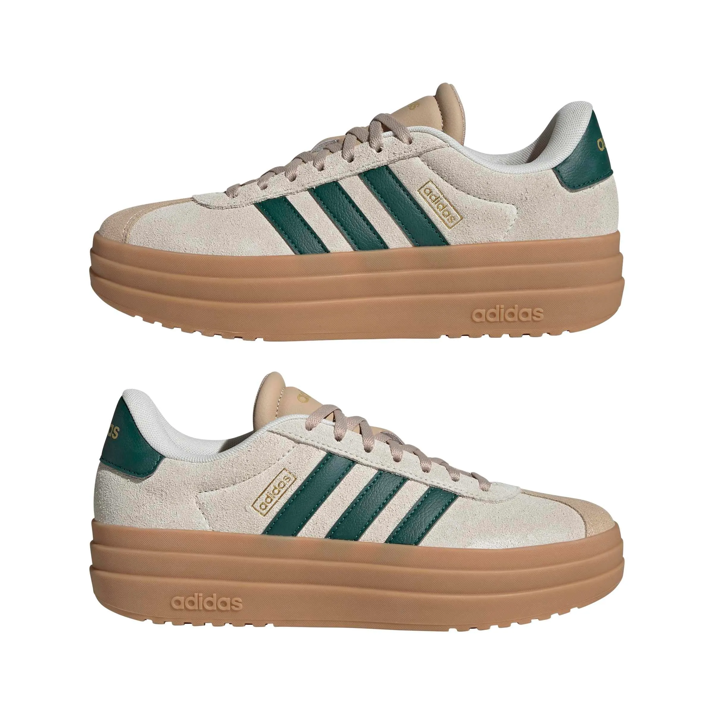 adidas Donna VL Court Bold Shoes, Cream White/Collegiate Green/Magic Beige, 41 1/3 EU - immagine 6
