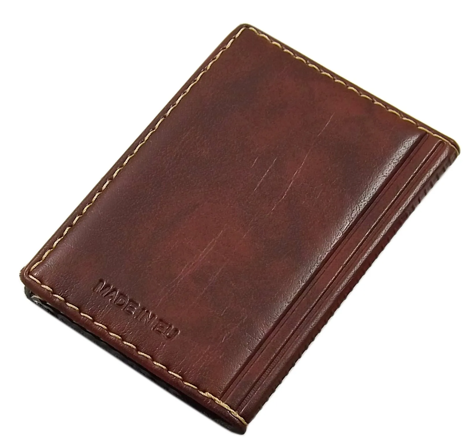 myledershop Porta carte di credito con 12 scomparti MJ-Design-Germany Made in UE in diversi colori e designs (Design 1 / Marrone) - immagine 2